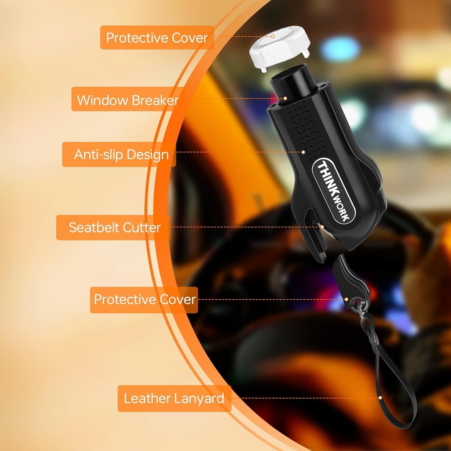 High-Grade Mini Window Breaker & Seatbelt Cutter for Vehicle Safety Emergencies