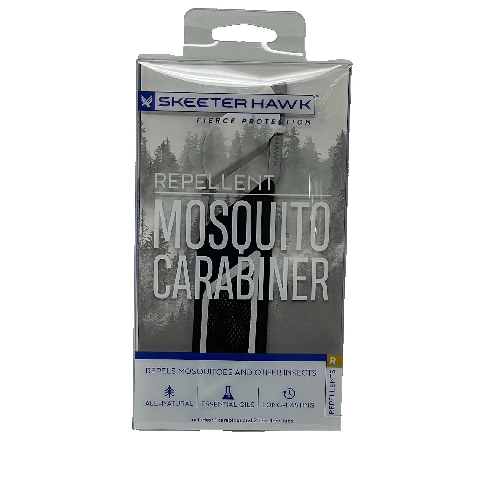 2x SKEETER HAWK WEARABLE MOSQUITO CARABINER CLIPS ALL NATURAL ESSENTIAL OILS 2pk