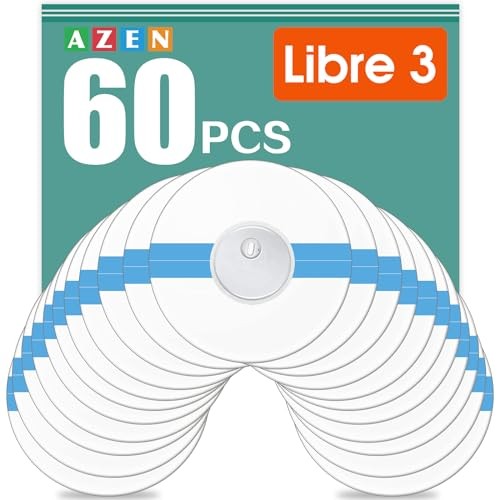 Azen 60 Freestyle Sensor Covers Libre 3 Waterproof Adhesive Patches Transparent