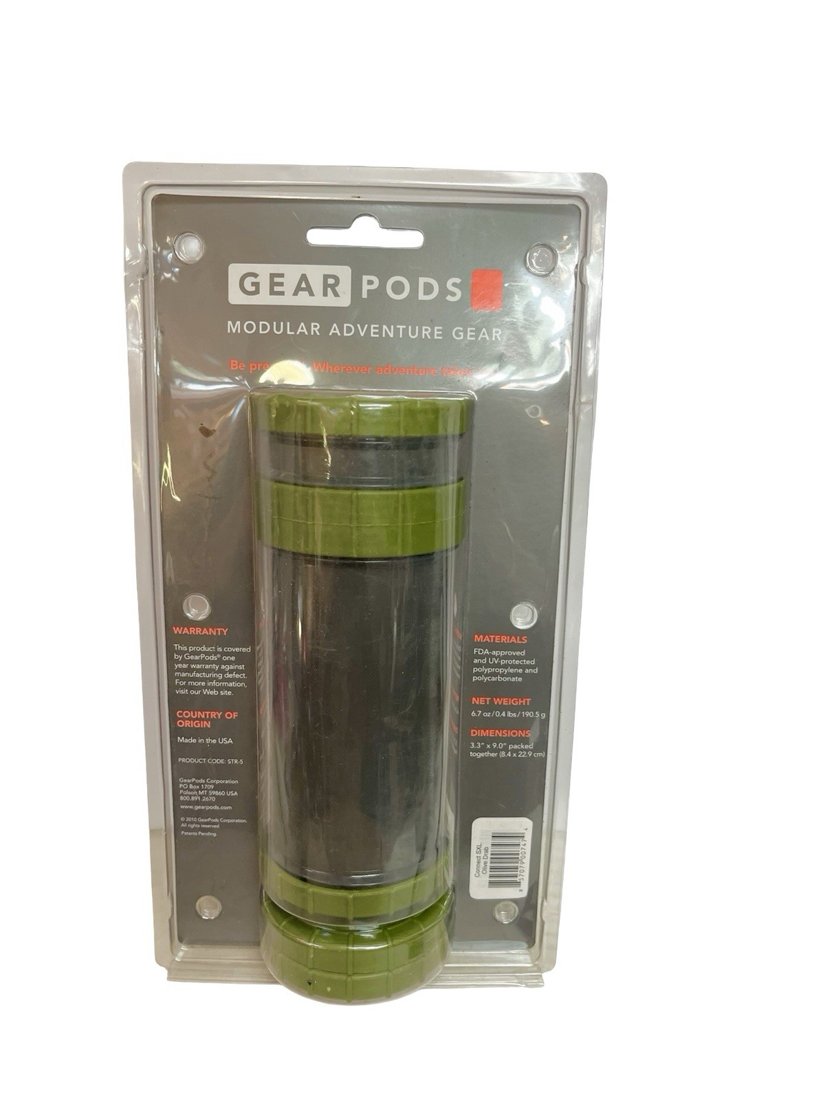 GearPods Connect System S XL Olive Drab Modular Container New Sealed STR-5