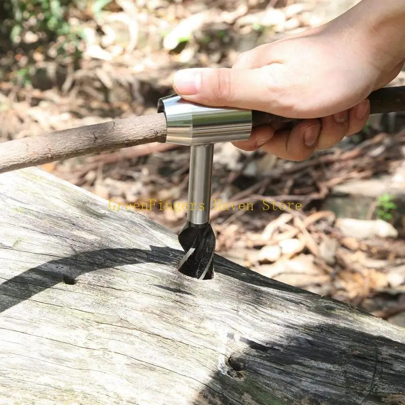 F68D Survival Manual Tools for Bushcraft Hand Auger Wrench Drill Peg Outdoor