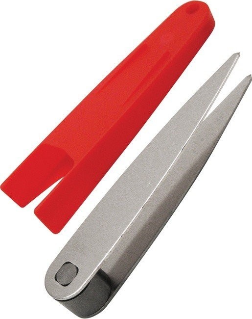 Miracle Point Stainless Steel Precision 2.25″ Tweezers Plastic Case – TSE RED