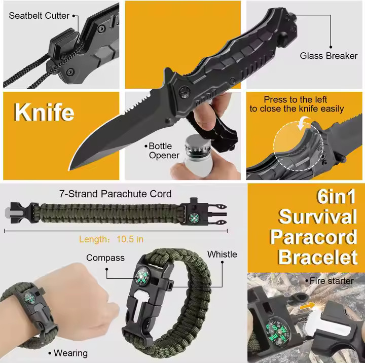 Survival Kit 30-in-1 – Emergency Outdoor Camping & Military Tactical Gear box