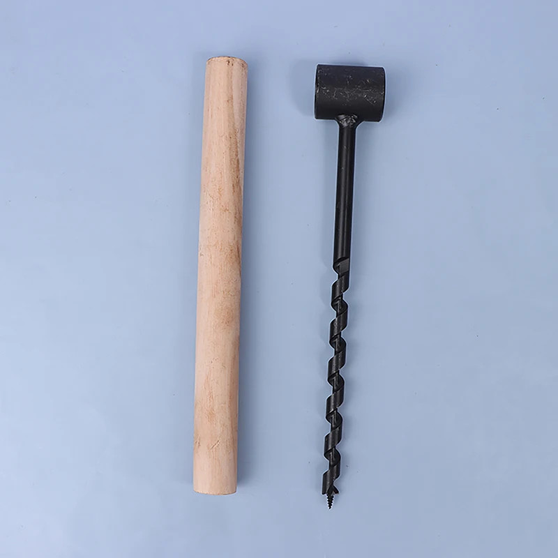 Outdoor Survival Hand Drill Carbon Steel Manual Auger Drill Self-Tapping Wood Pu