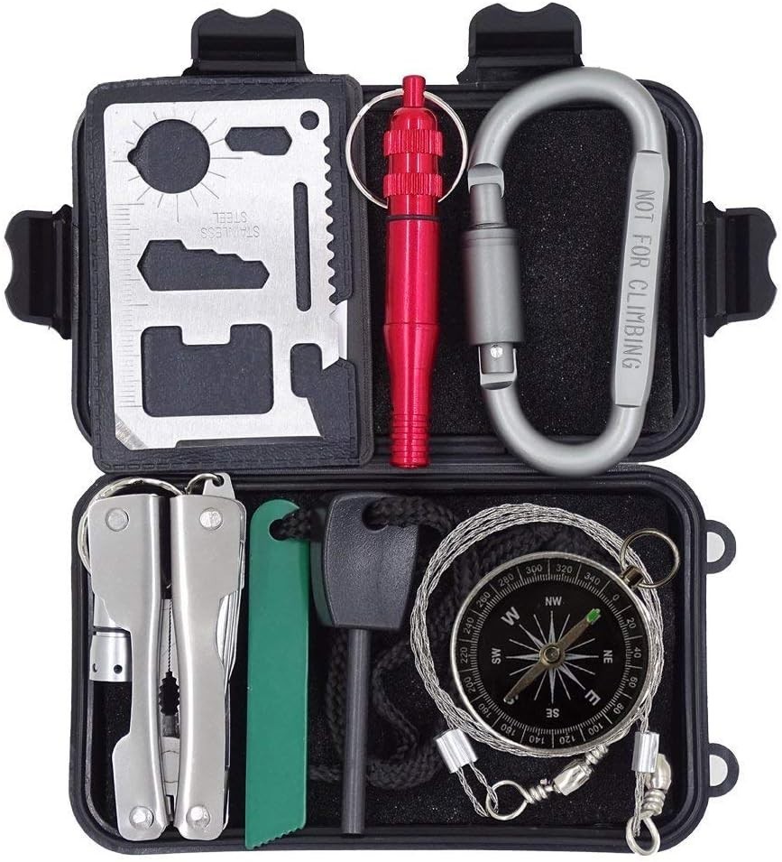 Compact Mini Emergency Survival Kit for Adventures: 7 Essential Tools Included