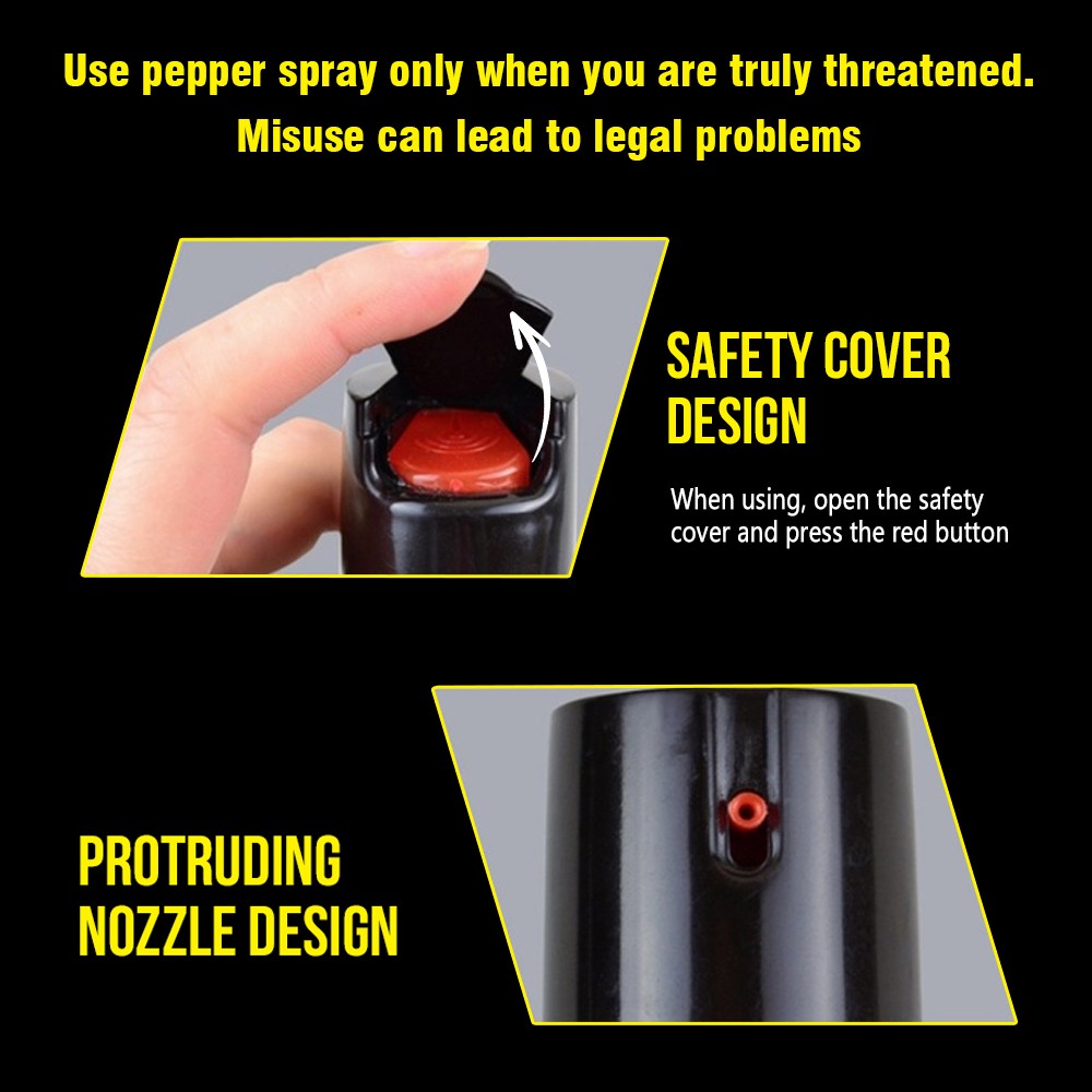 4 PACK POLICE Pepper Spray Maximum Strength Self Defense Security Black 3.7oz