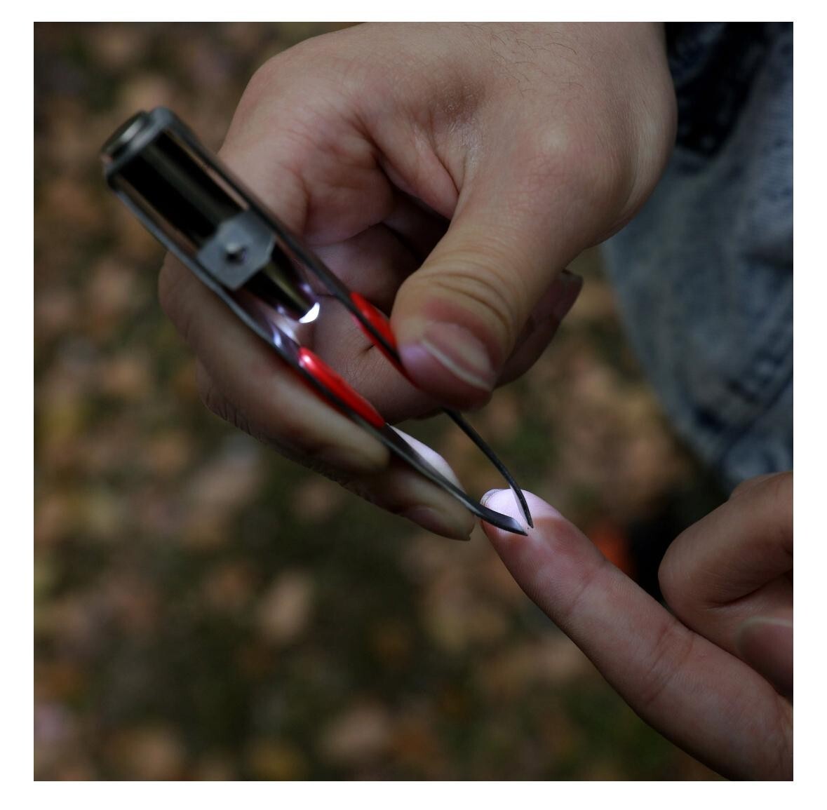 Ozark Trail Tick & Splinter Tweezers w/LED Light Hunting Hiking Camping Fishing