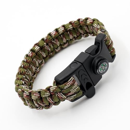 8 Pack Emergency Survival Bracelet with Whistle and Compass,Survival