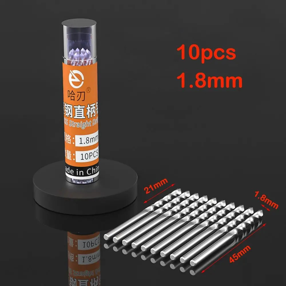 10pcs 0.5-3.0mm HSS Twist Drill Bit Set For Dremel Rotary Tool Straight Shank Mi