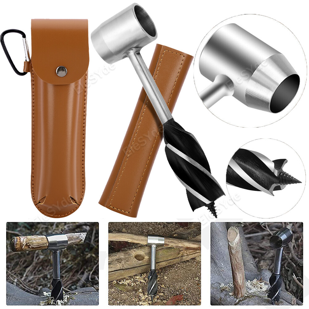 Manual Hand Auger Wrench Outdoor Survival Wood Gear Drill Kit for Bushcraft Tool