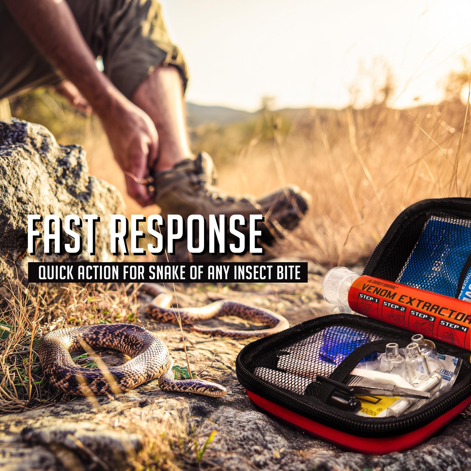 Everlit Bee Sting Snake Bite Kit Venom Extracto Pump Essential First Aid