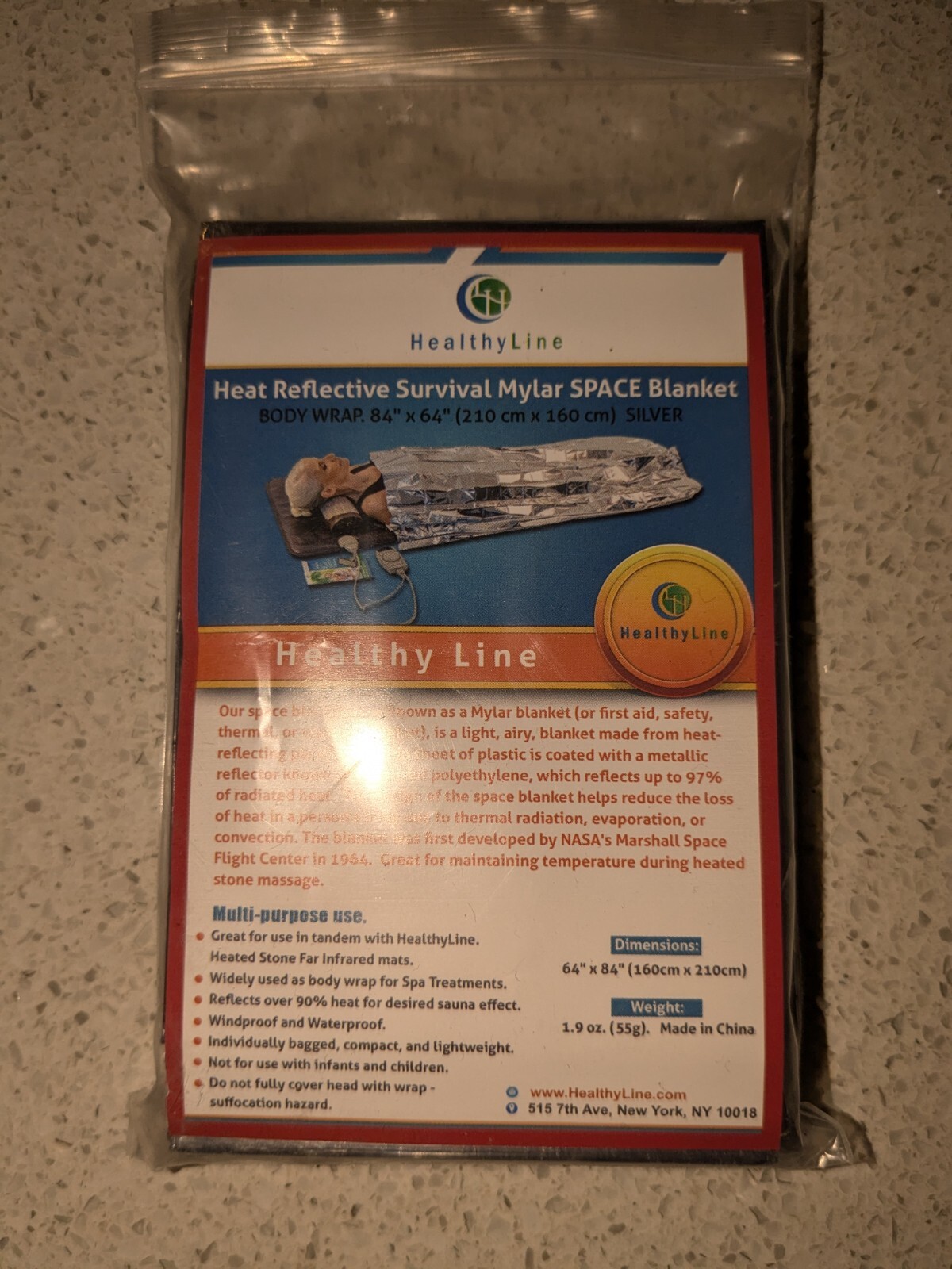 HealthyLine Heat Reflective Survival Mylar Thermal Space Blanket