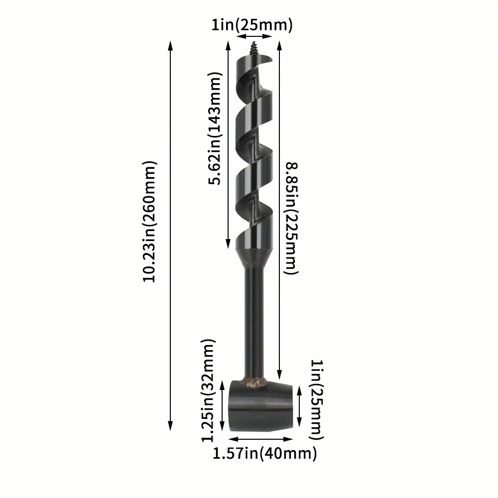 Drill bit woodworking lengthened hand drill black four-blade drill