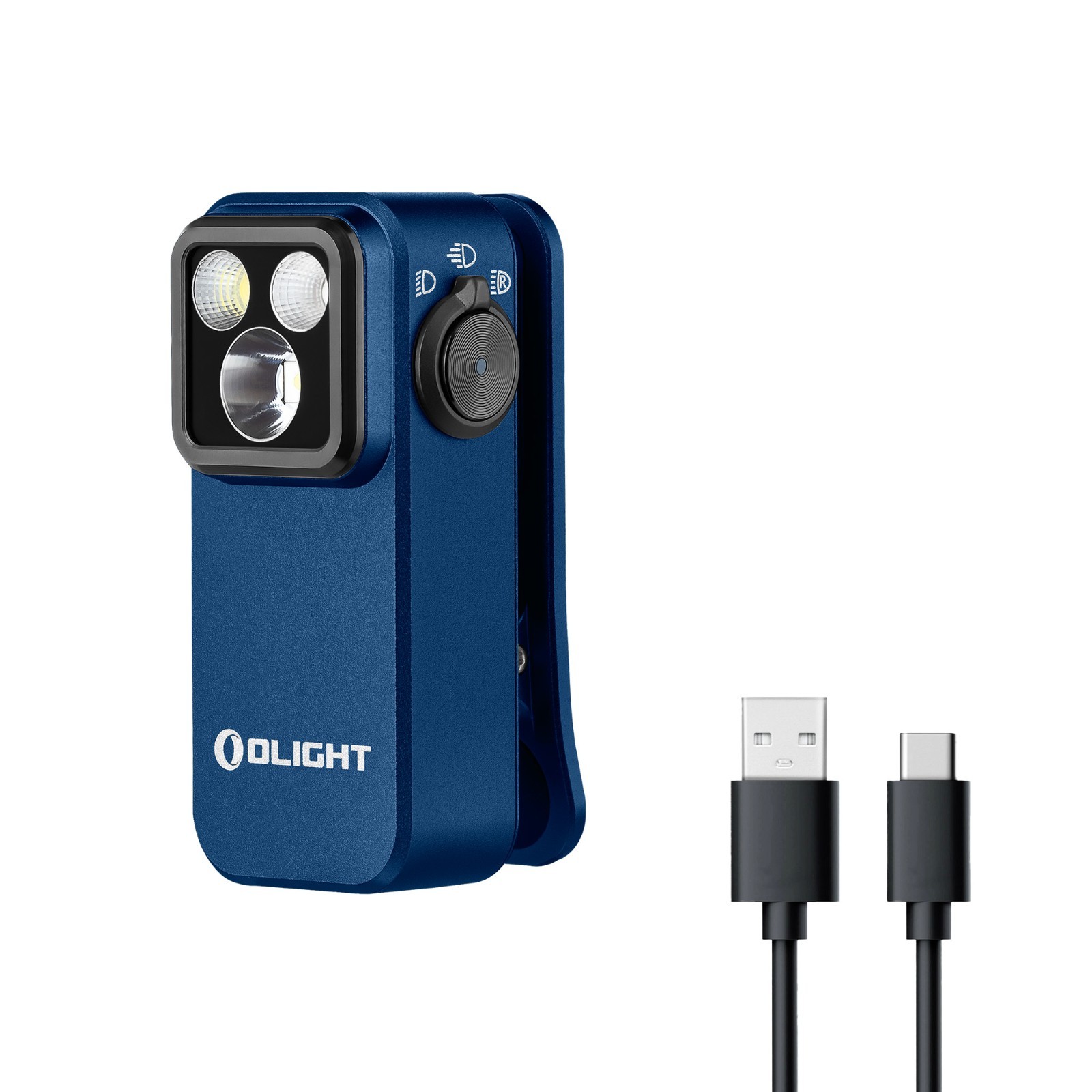 Olight Oclip Pro 500 Lumen USB-C Rechargeable Clip-On Flashlight (Midnight Blue)