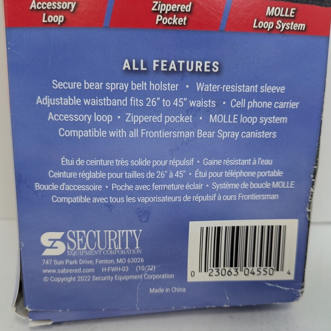 Sabre Frontiersman Spray Belt H-FWH-03 Black Adjustable 26-45″ Waist