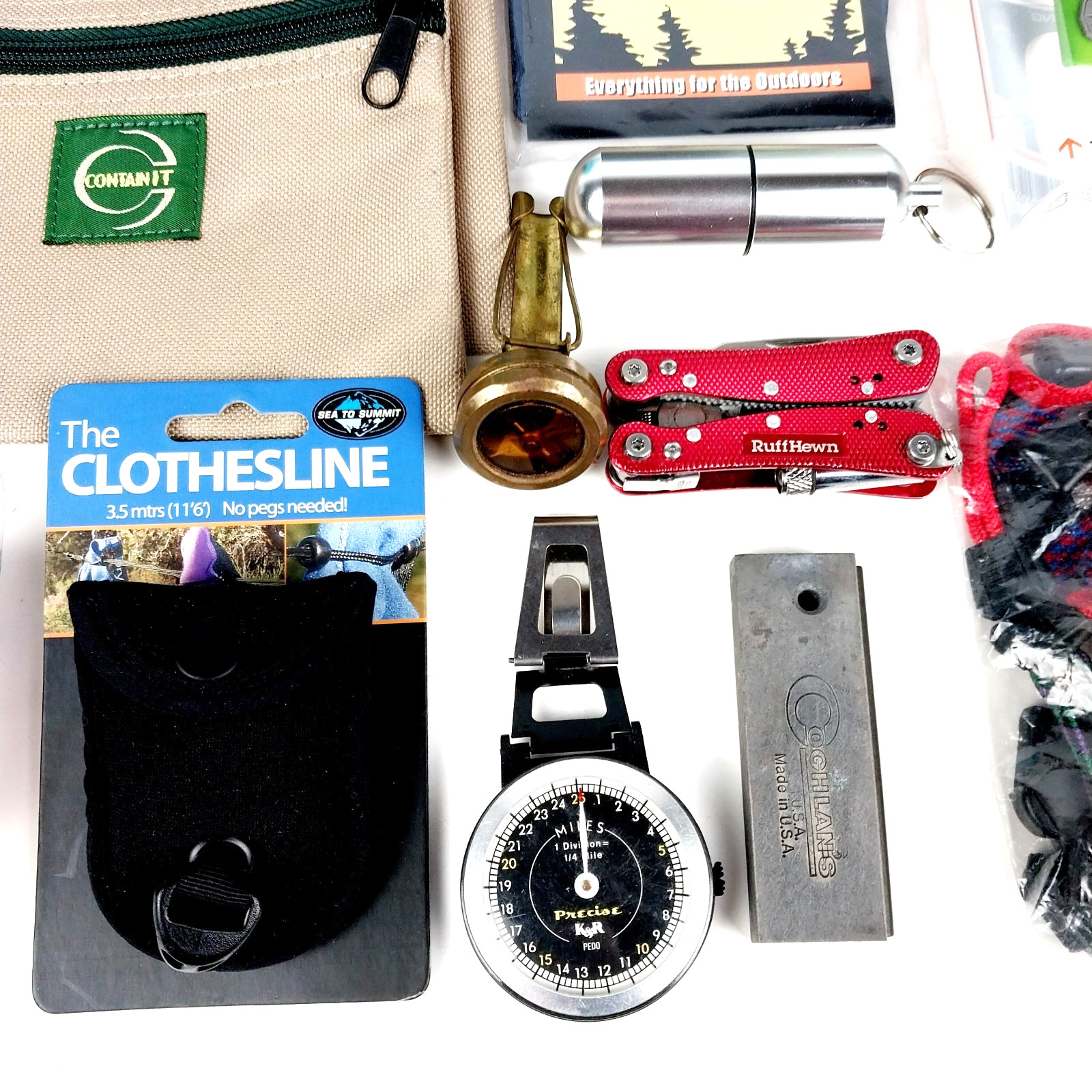 25-Pc Outdoor Survival Hiking Camping Backpacking Gear Lot – SEE ENLARGED PICS!