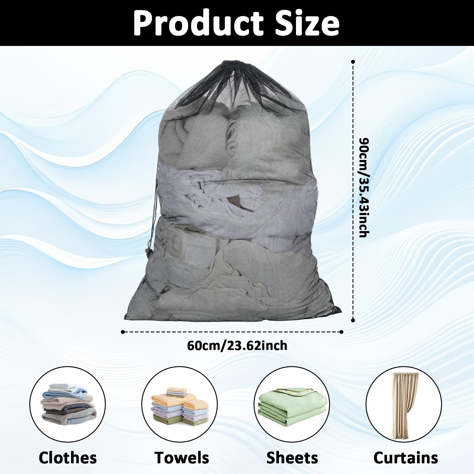 LXUEJIE 2 Pack Mesh Laundry Bags, 24″ X 36″ Large Washing Bags Heavy…