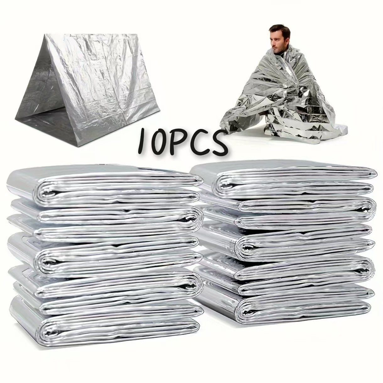 10Pack Emergency Mylar Thermal Blankets , New for Outdoor Sport Free Shipping !