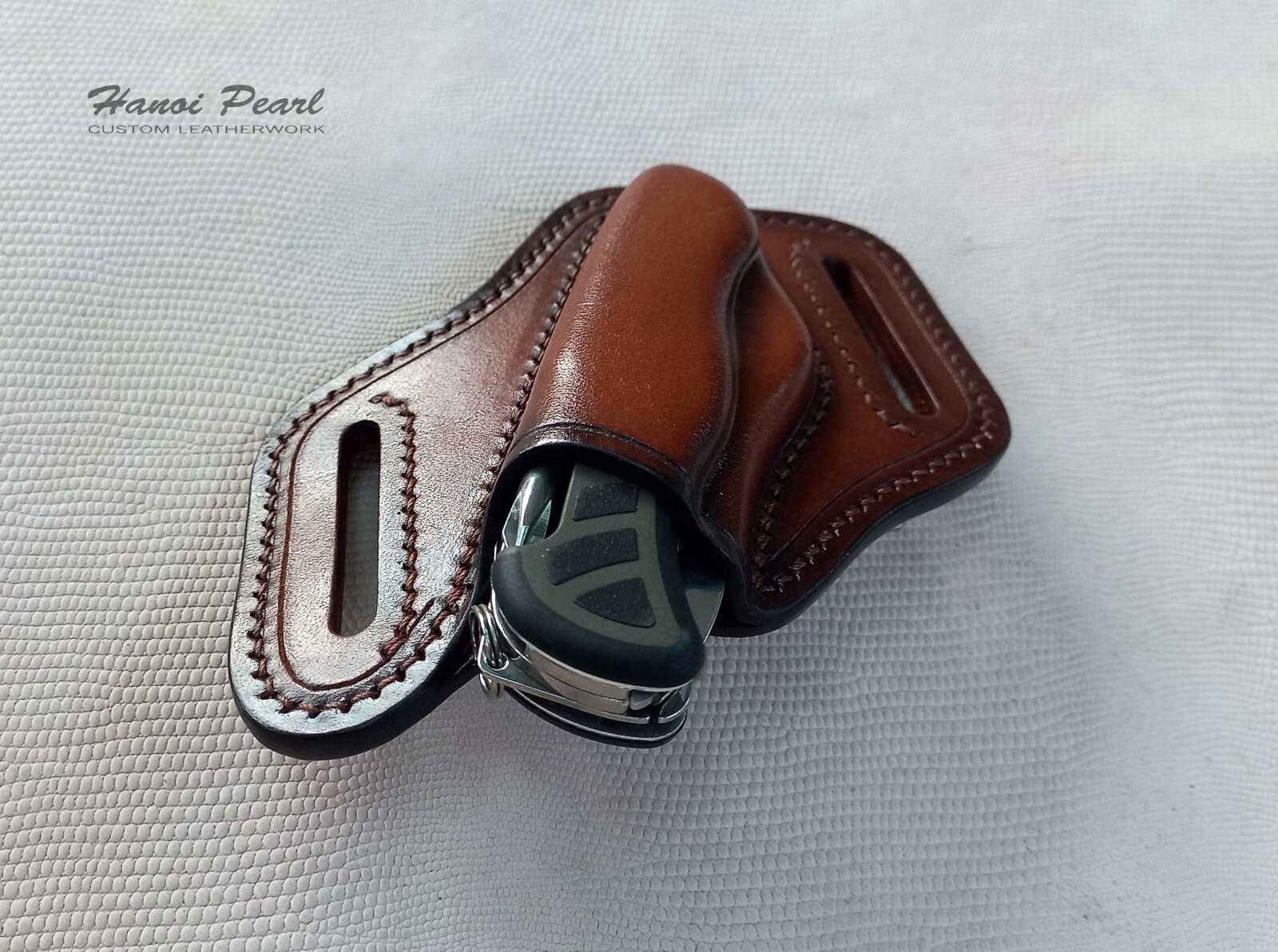 Custom Leather Sheath for Victorinox Soldier 08 or similar 111mm versions