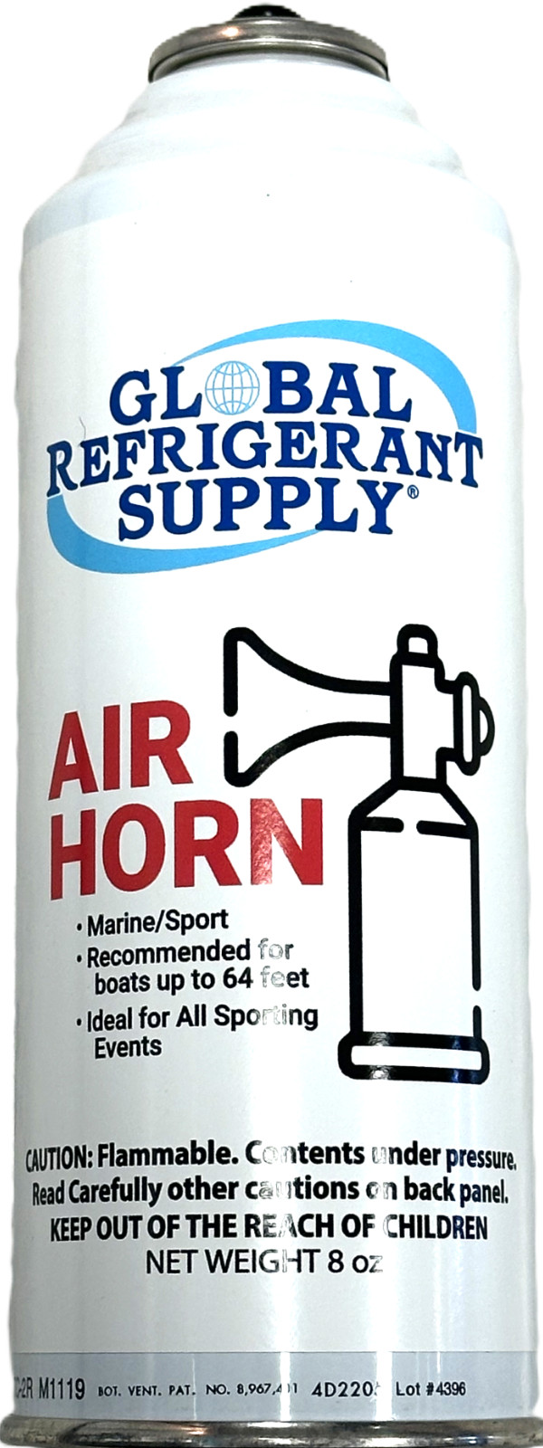 Boat, Marine, Air Horn Refill Canister Can, 8 oz. Boating Outdoor Sports Safety