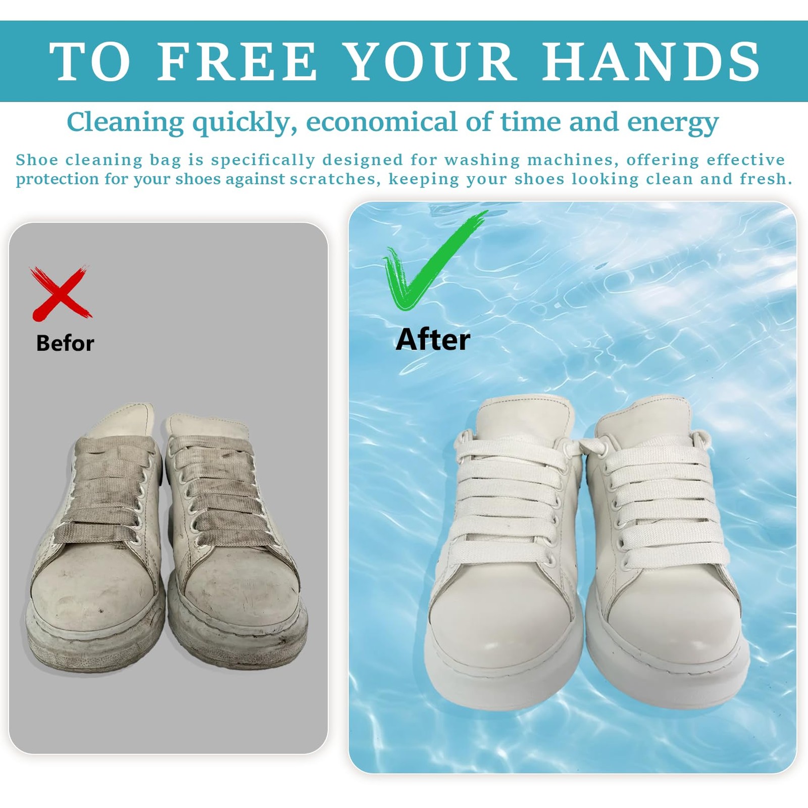 XXL Shoe Washing Machine Bag – 2 Pcs Laundry for Washer and Grey