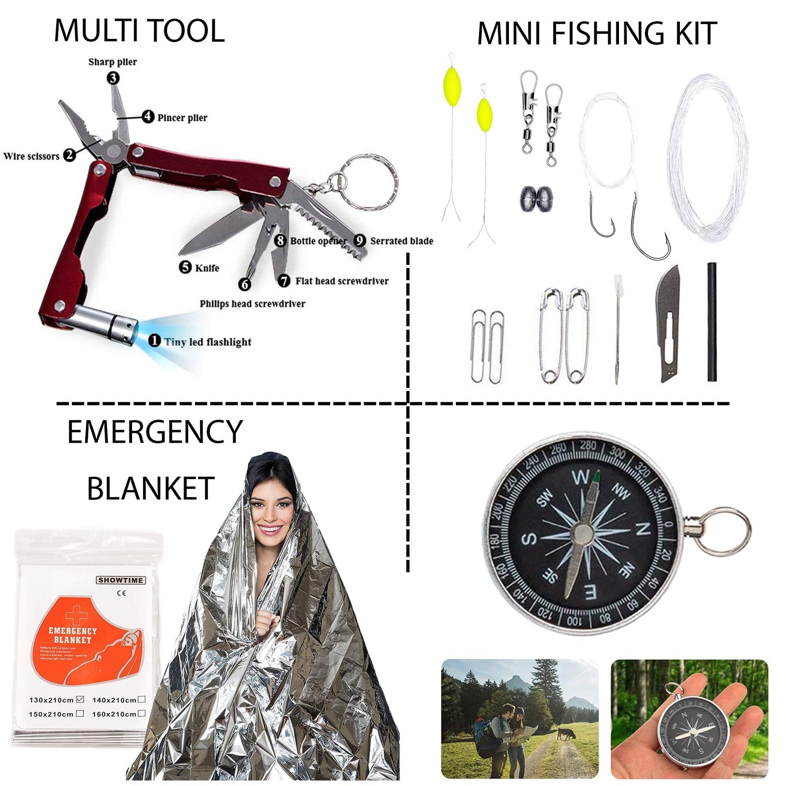 Survival Kit Emergency Supplies -67 Pcs, 14-in-1 Survival Gear: First Aid, Co…