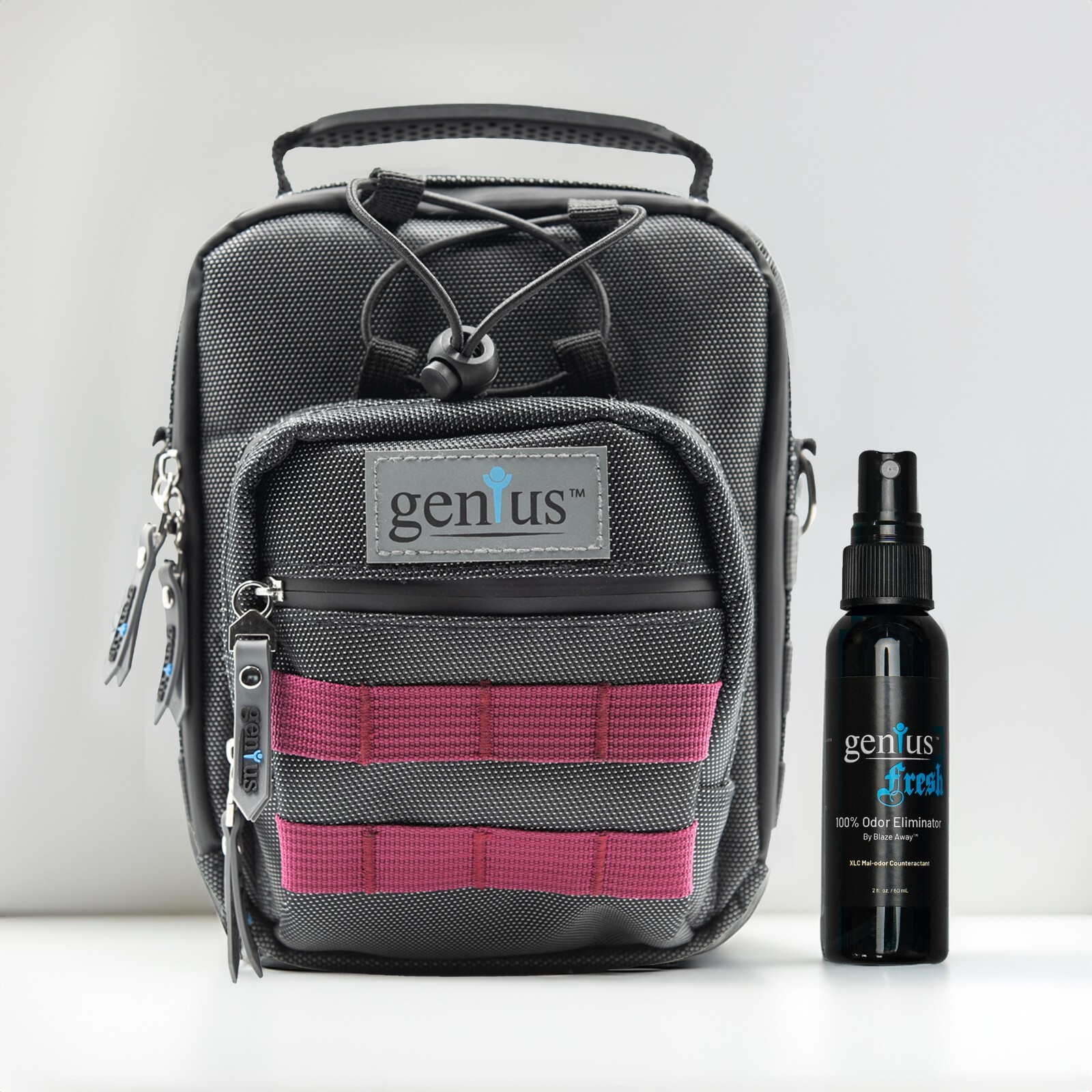 Genius Survival Kit Lite Smell Proof Water Proof Bag & 1oz Odor Eliminator Spray