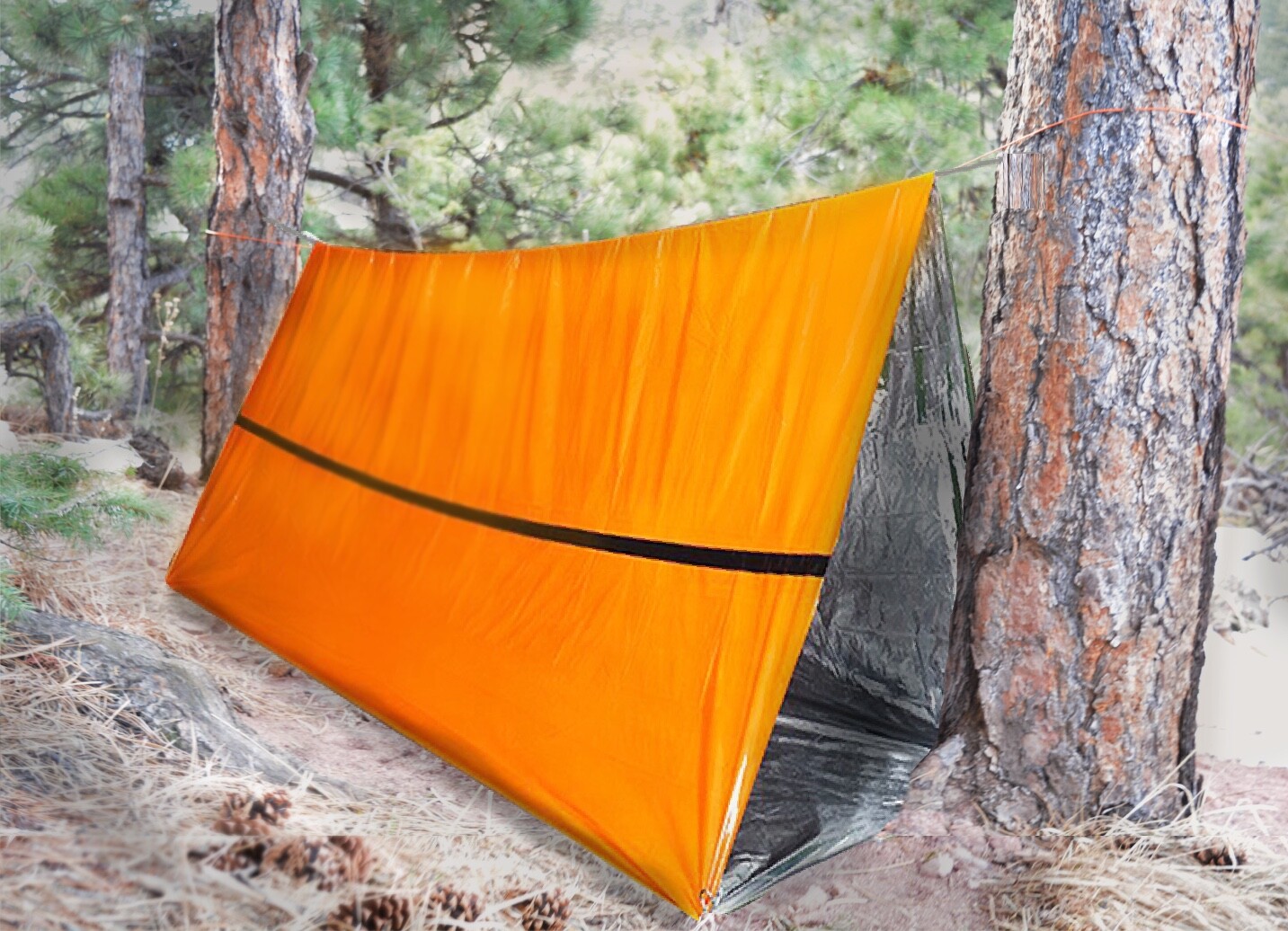 4 Piece Survival Kit with Tent, Poncho, Sleeping Bag, and 9-Tool Bracelet