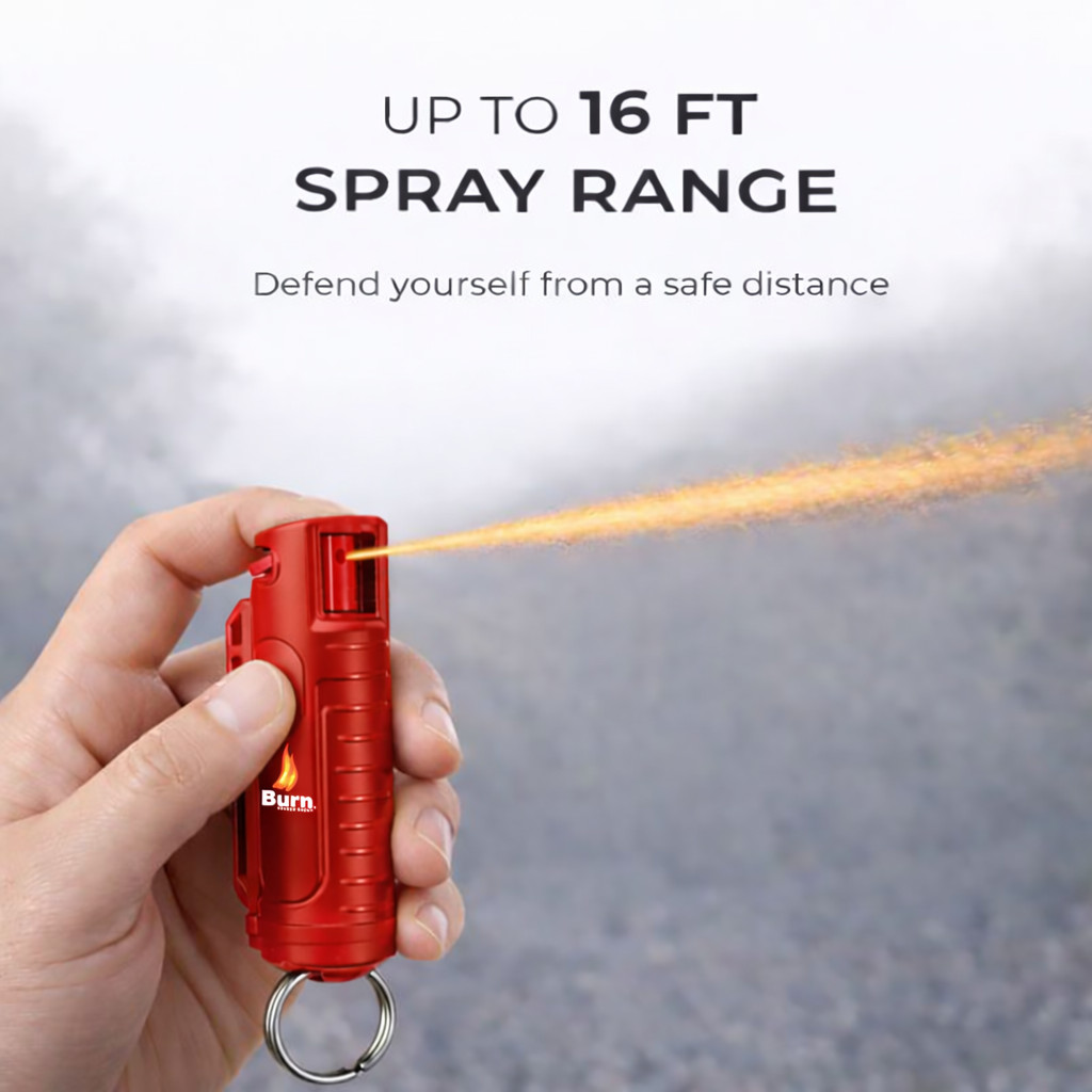 Burn Pepper Spray .50oz Police Strength Self Defense Security Keychain Red