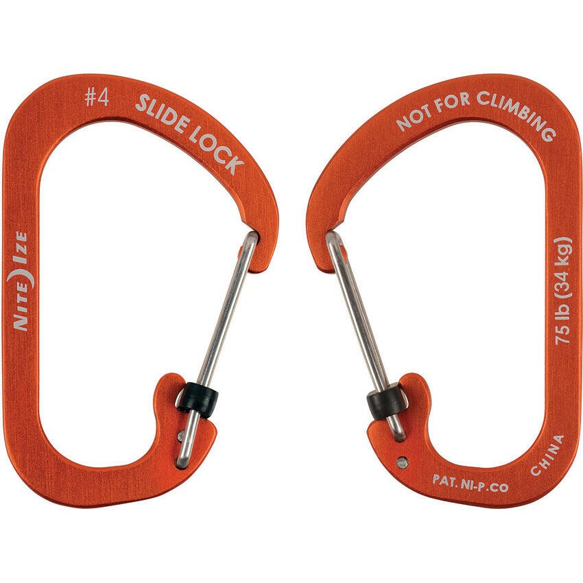 New Nite Ize Carabiner SlideLock No4 Orange N04045 Carabiner SlideLock #4. 3.13″