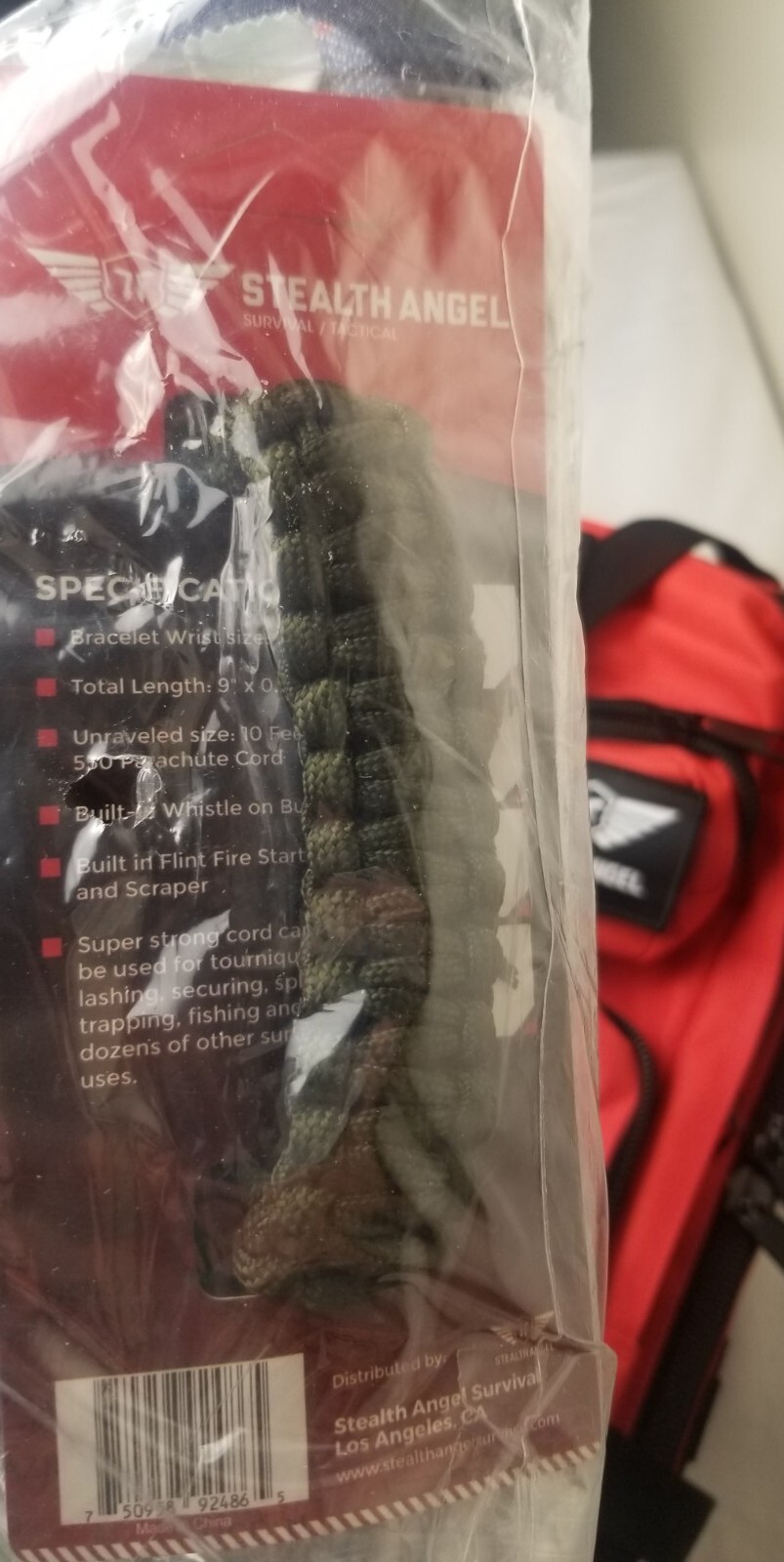 Stealth Angel Survival Backpack Emergency Survival Kit – New Not Complete.