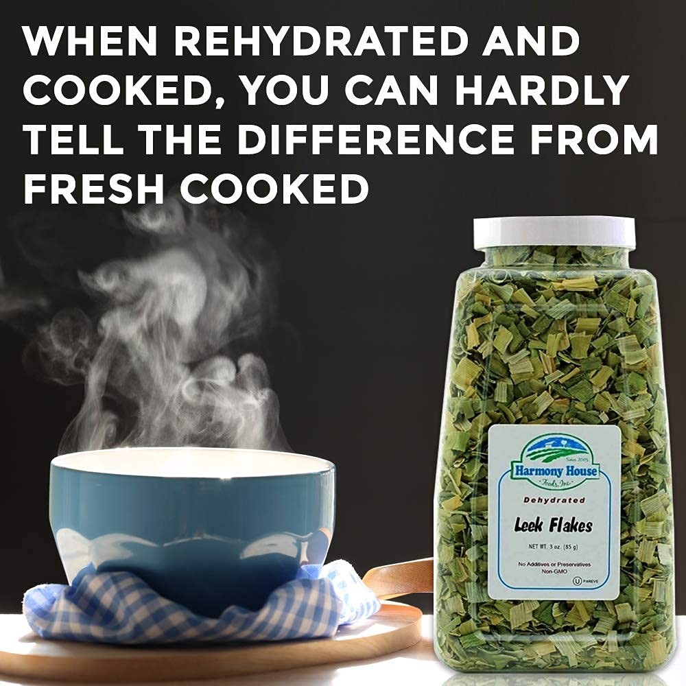 Harmony House Foods Dehydrated Leek Flakes – Air Dried 3 Ounce (Pack of 1)