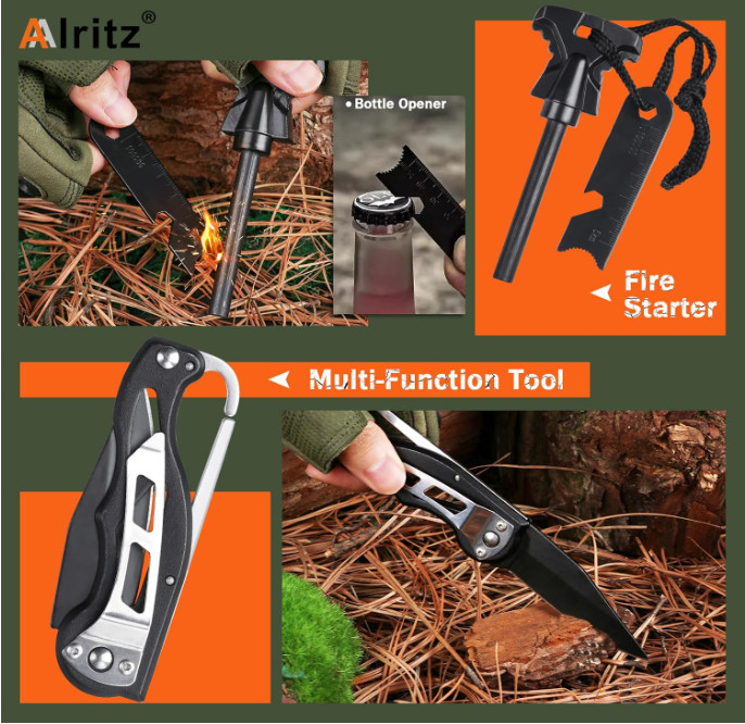 12 In 1 Kit de supervivencia Emergencia Táctica Al aire libre Camping Caza NUEVO