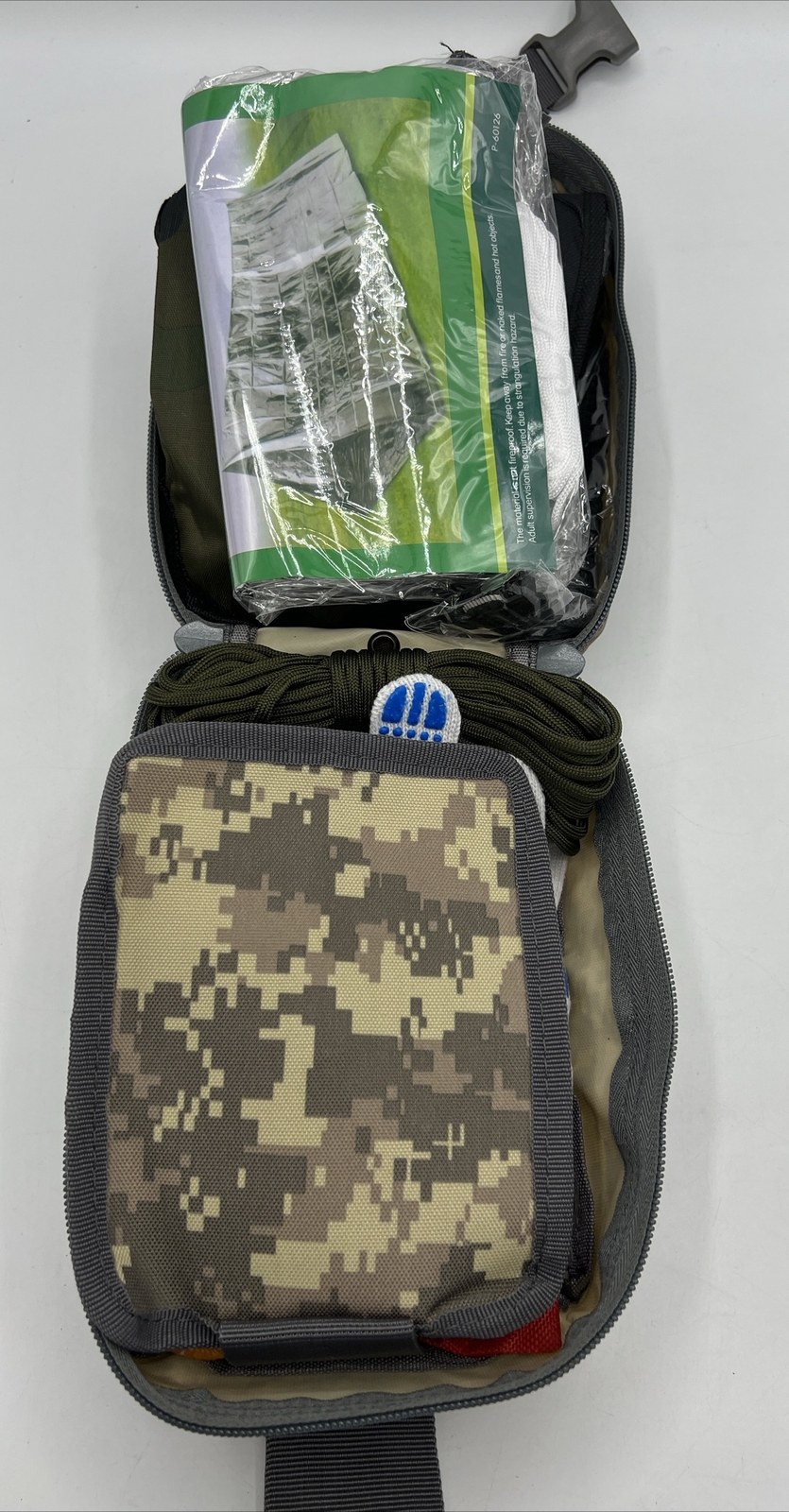 Emergency Survival Kit Bag First Aid Military Camping Trauma Blanket Shelter Cam