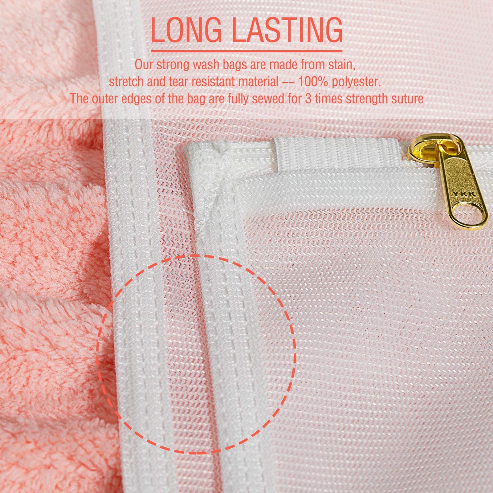 Tenrai Laundry Bag Mesh Wash Bag，Use YKK TS-SB-YKK-3L-QS14, TS-SB-YKK-3L-QS14