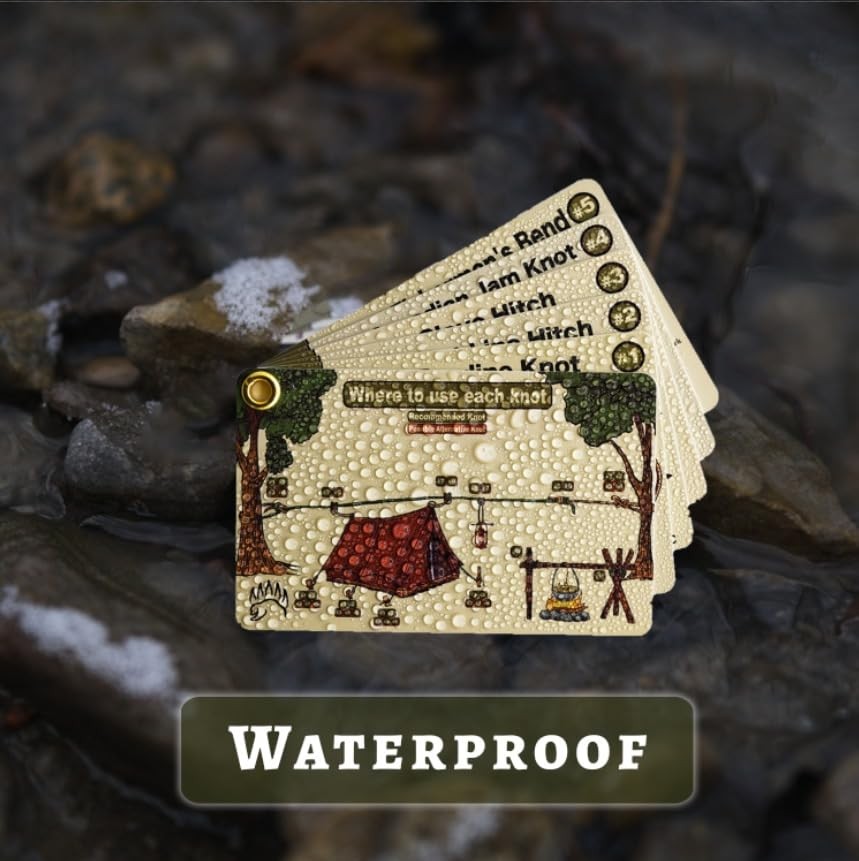 Knot Tying Kit | Camping & Outdoor Knots – by w/Waterproof Knot Tying Cards, …
