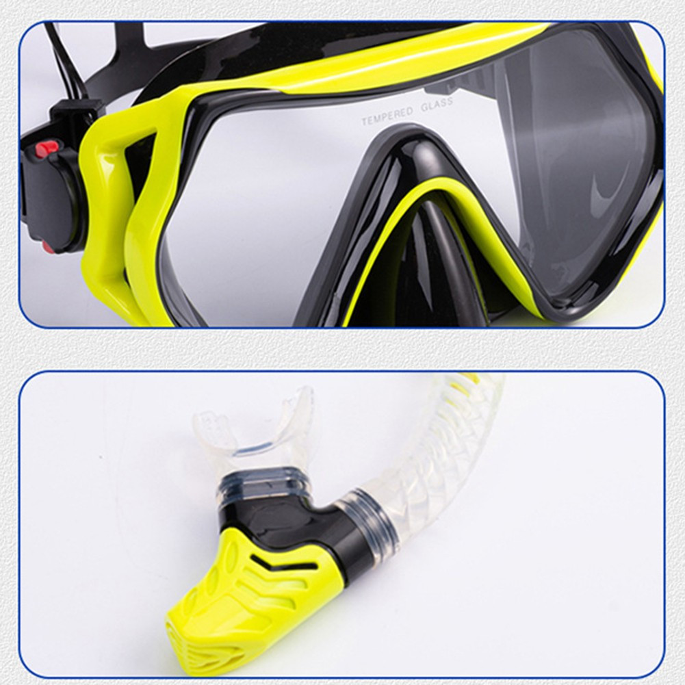 Snorkeling Set: Adjustable Mask, Dry Top Snorkel & Fins for Ultimate Comfort!