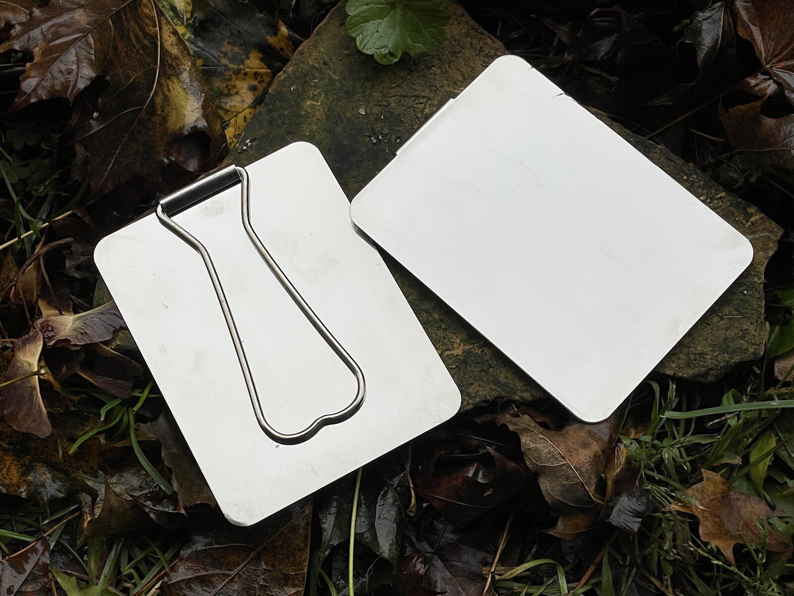 Stainless Steel Emergency Signal Mirror Vintage Camping Bushcraft Gear Shaving