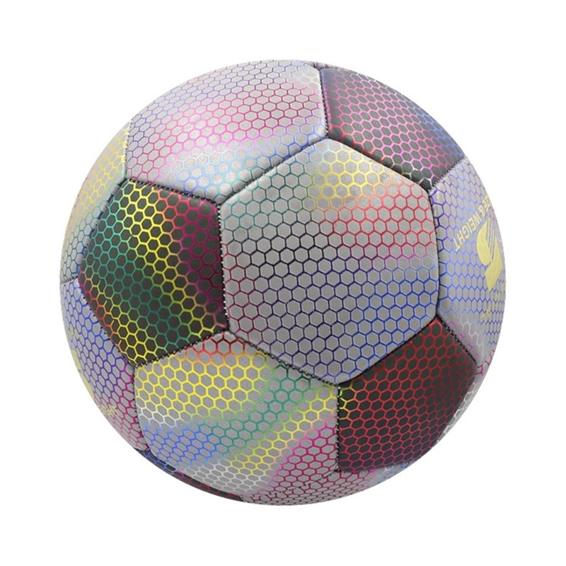 Reflective Football Glowing Standard Size Soccer for Indoor & Outdoor Training