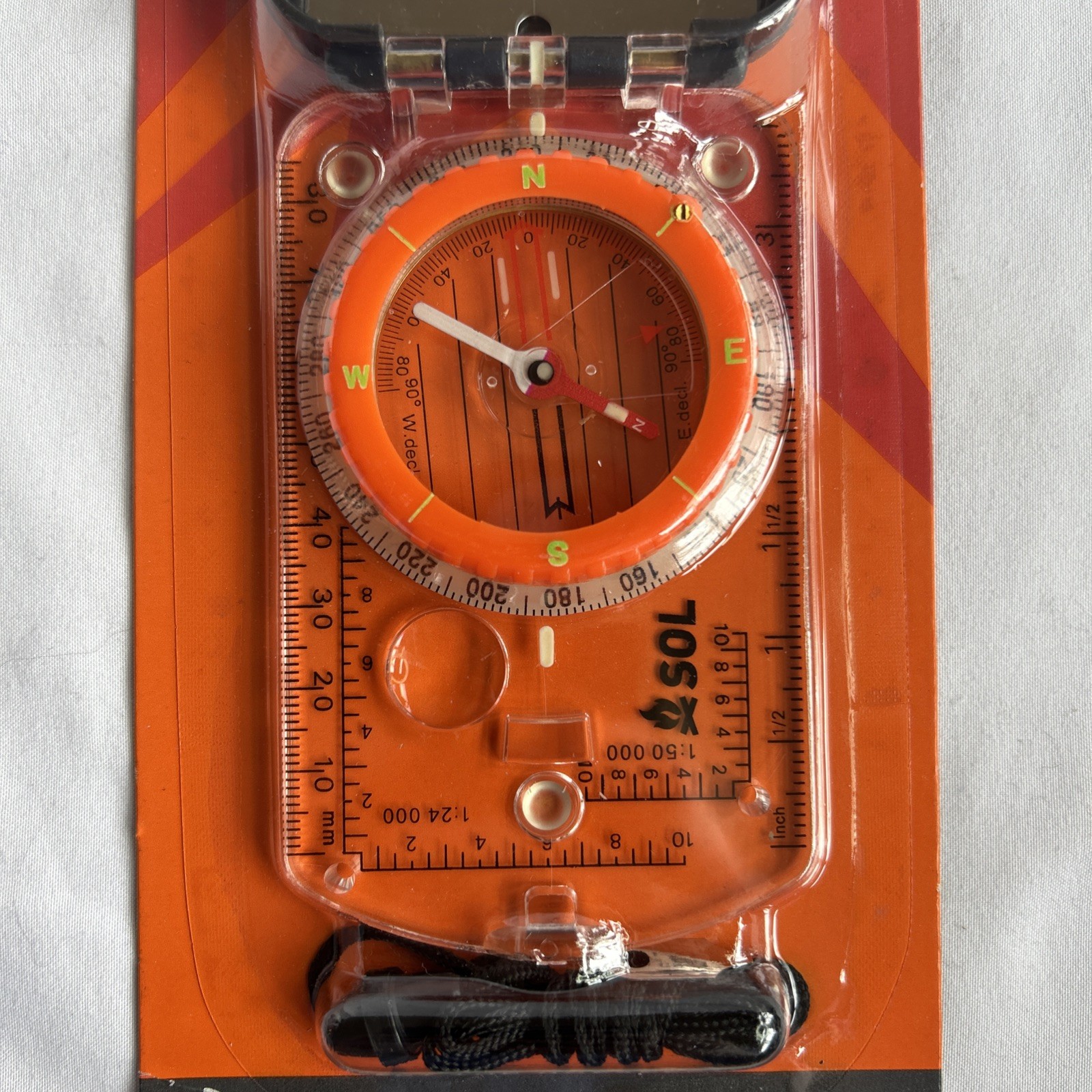 NEW SOL Sighting Compass With Mirror – Glow in the Dark -Breakaway Laynard NEW