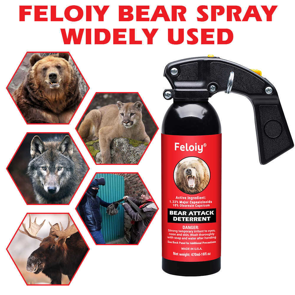 Feloiy Pepper Self Defense Spray 16Oz W/ Spray Bag 1 Pack Free Peper Spray 1/2oz