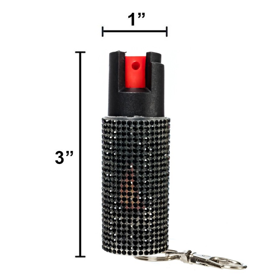 2 Pack Burn Pepper Spray 1/2oz Self Defense in Fashionable Keychain Case Black