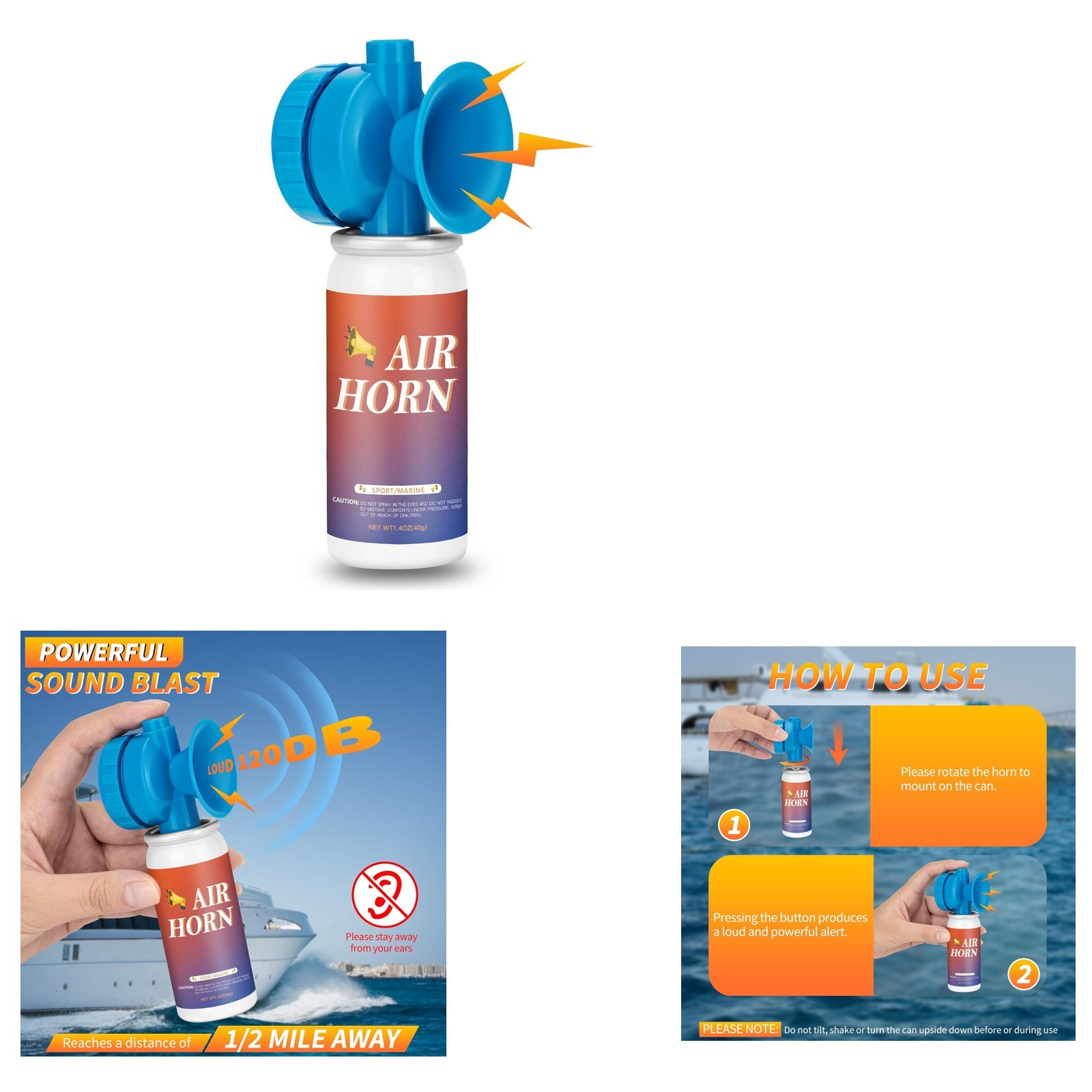 Air Horns for Safety Loud Marine Can 1.4oz Small Handheld Emergency Camping