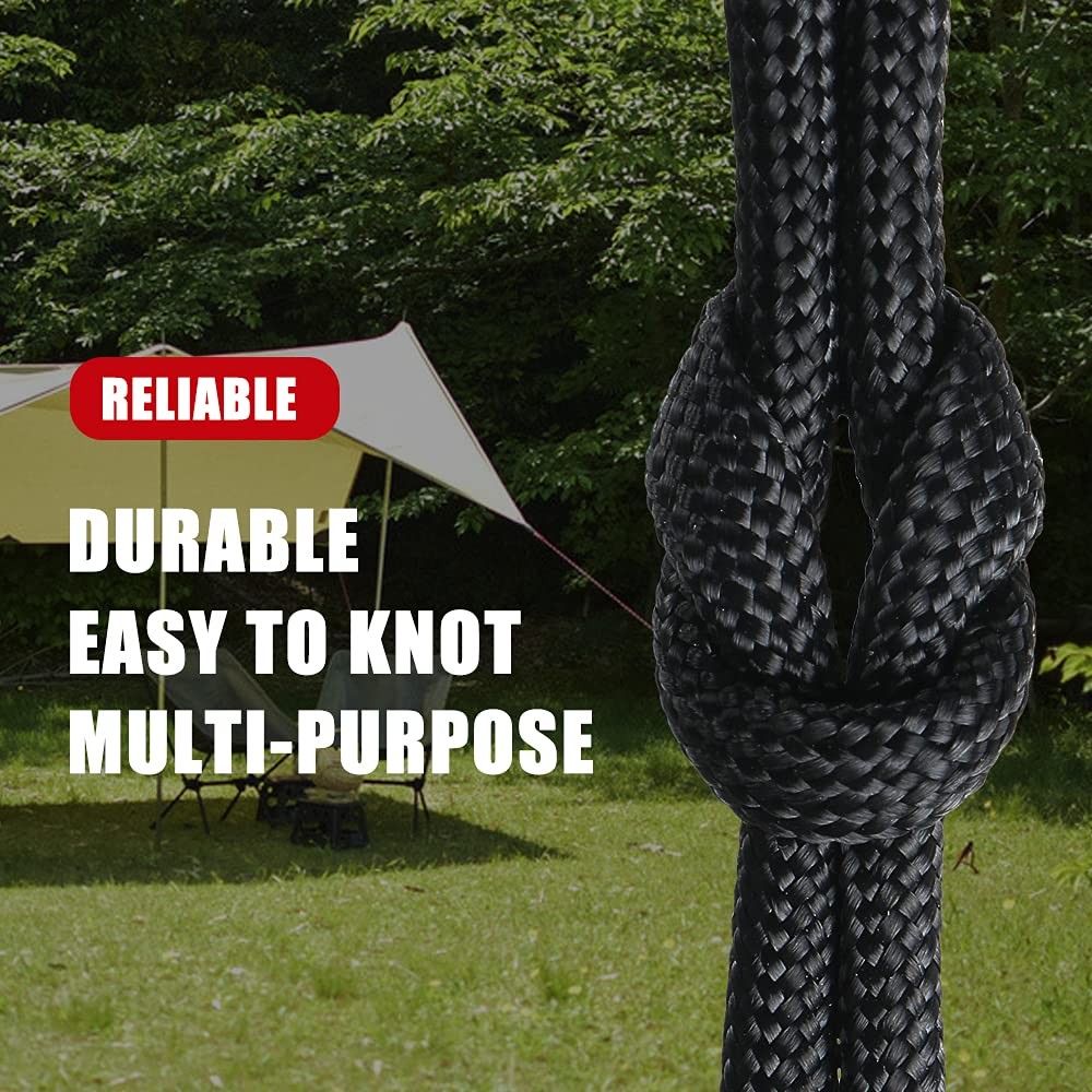WEREWOLVES 650lb Paracord/Parachute Cord – 9 Strand Paracord 100 Feet, Black