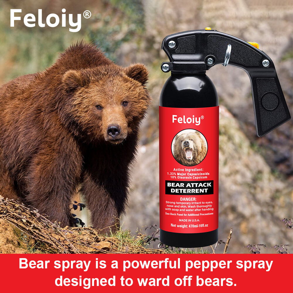 Feloiy Pepper Self Defense Spray 16Oz W/ Spray Bag 1 Pack Free Peper Spray 1/2oz