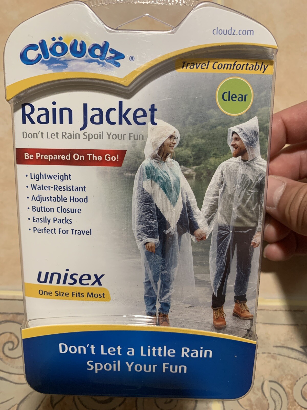 Cloudz Clear Rain Jacket Unisex One Size Fits Most