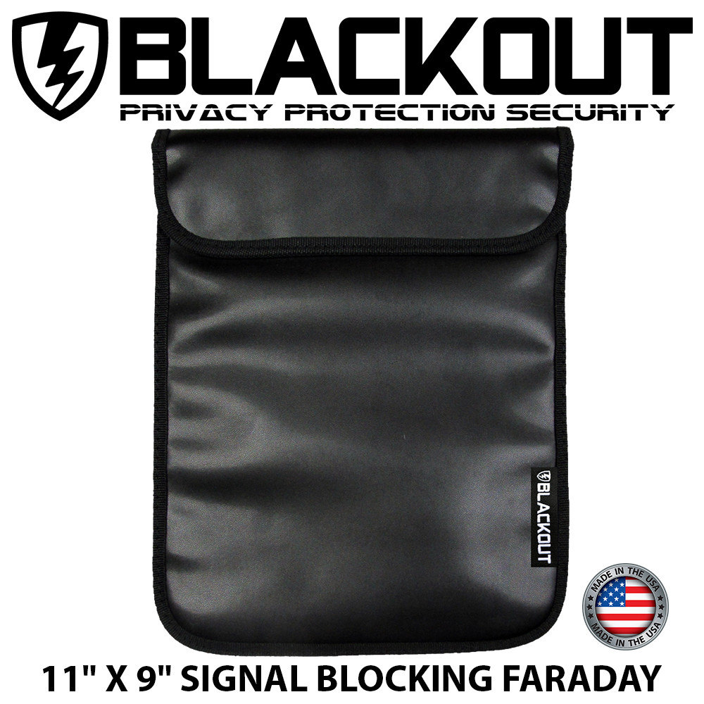 FARADAY CAGE EMP BAG RFID PRIVACY TABLET SIZE BLACKOUT 11″ X 9″