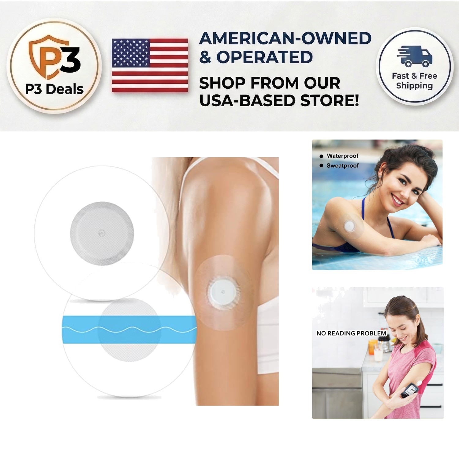 Easy-Use 60pcs Waterproof Libre 2/3 Sensor Covers – Hypoallergenic Adhesive