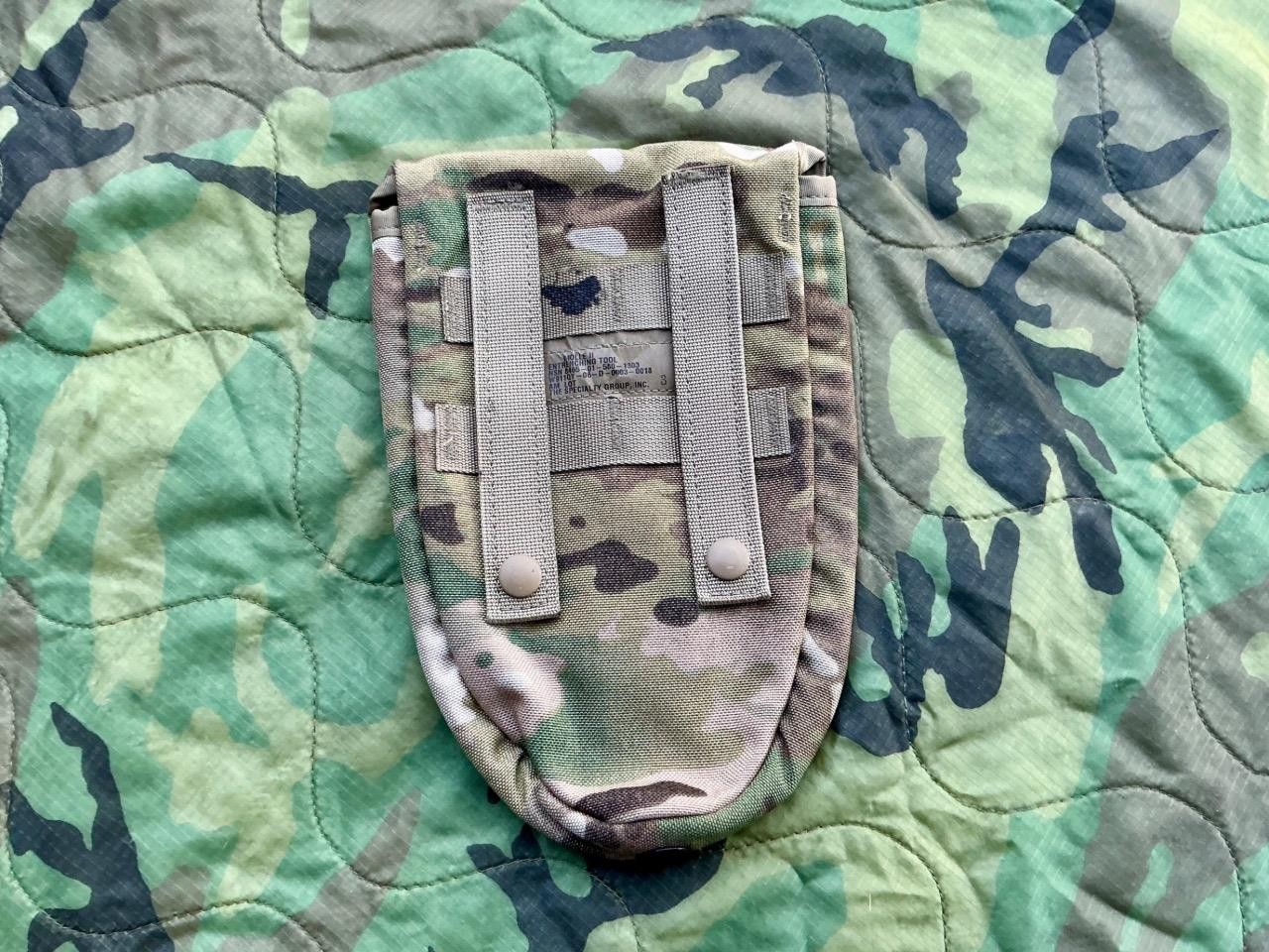 2011 Army Military Surplus Entrenching E Tool Shovel & Multicam Pouch Carrier GI