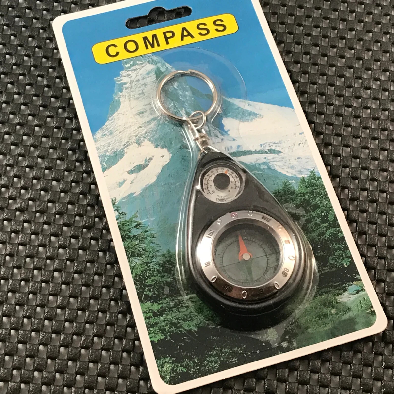 Survival Compass and Thermometer Keychain Tool (CS-177) with Keyring. Ships Free